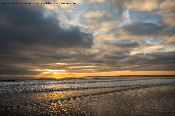 December sunrise on Seaton Sluice beach Picture Board by Jim Jones