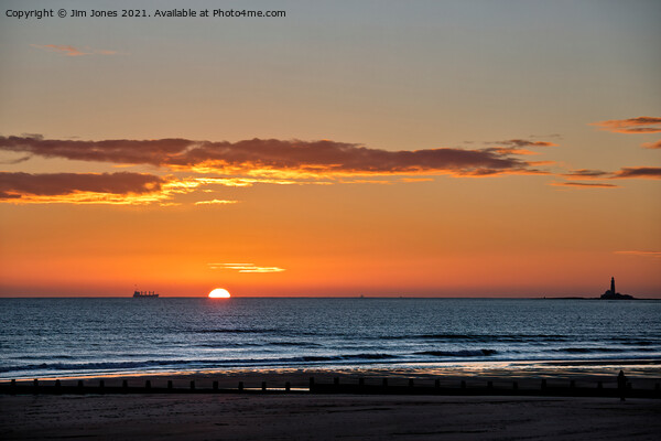 Sunrise over a tranquil North Sea (2) Picture Board by Jim Jones
