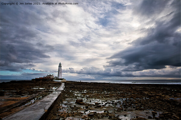 Dramatic Sky over St Mary's Island Picture Board by Jim Jones