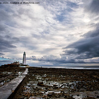 Buy canvas prints of Dramatic Sky over St Mary's Island by Jim Jones