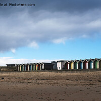 Buy canvas prints of Blyth Beach Huts Panorama by Jim Jones