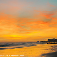 Buy canvas prints of Seascape all oranges and yellows by Ian Jones