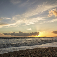 Buy canvas prints of Sunset Milford Beach by Ian Jones
