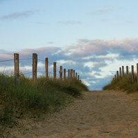 Buy canvas prints of Sandy path leading to the sea by Ian Jones