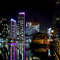 Buy canvas prints of South Quay by Night by John Wilmshurst