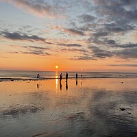 Buy canvas prints of Tywyn sunset by Victoria Bowie