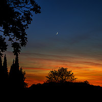 Buy canvas prints of Sunset Crescent Moon & Venus by Victoria Bowie