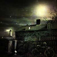 Buy canvas prints of  Moonlight Cottage by Kim Slater