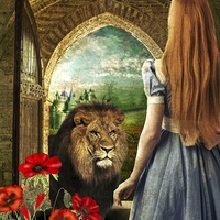 Buy canvas prints of Dorothy and the Lion by Kim Slater