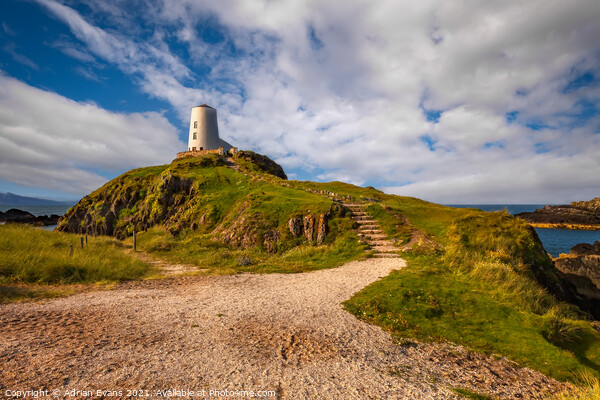 Beacon at Llanddwyn Island  Anglesey Picture Board by Adrian Evans