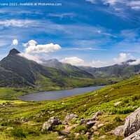 Buy canvas prints of Llyn Ogwen and Tryfan Mountain Snowdonia  by Adrian Evans