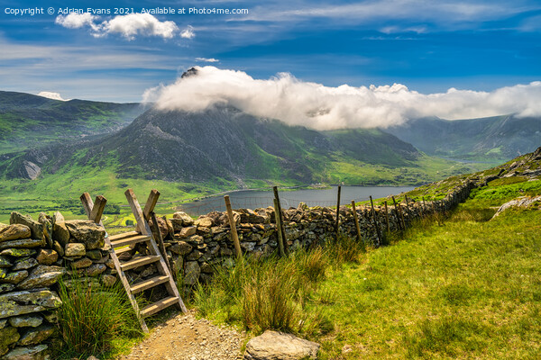 Tryfan Mountain And Llyn Ogwen Snowdonia  Picture Board by Adrian Evans