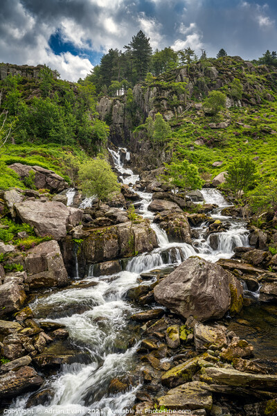 Ogwen Valley Waterfall Snowdonia  Picture Board by Adrian Evans