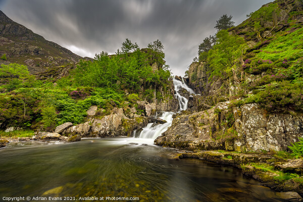 Ogwen Waterfall Snowdonia  Picture Board by Adrian Evans
