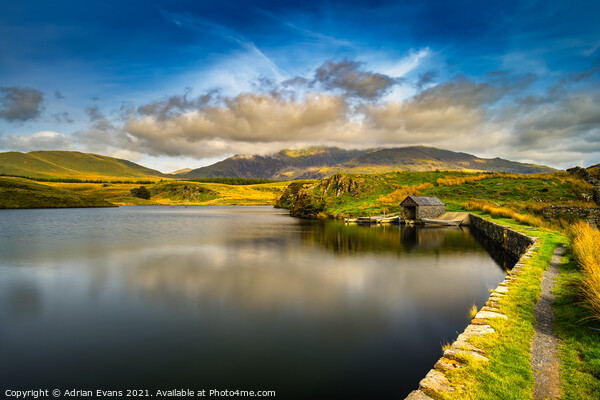 Llyn y Dywarchen Snowdonia Wales Picture Board by Adrian Evans