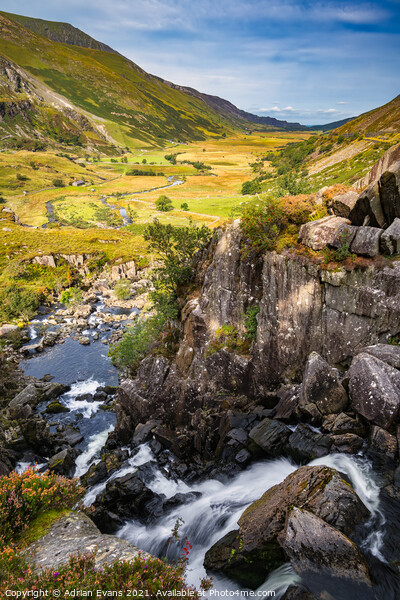 Ogwen River Nant Ffrancon Pass Snowdonia  Picture Board by Adrian Evans