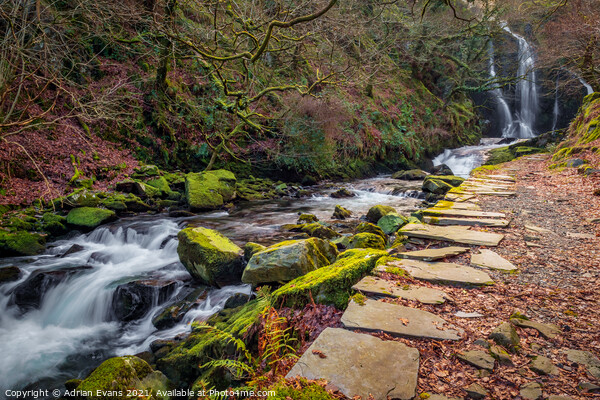 Llanberis Falls Wales Picture Board by Adrian Evans