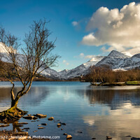 Buy canvas prints of Padarn Lake And Snowdon by Adrian Evans