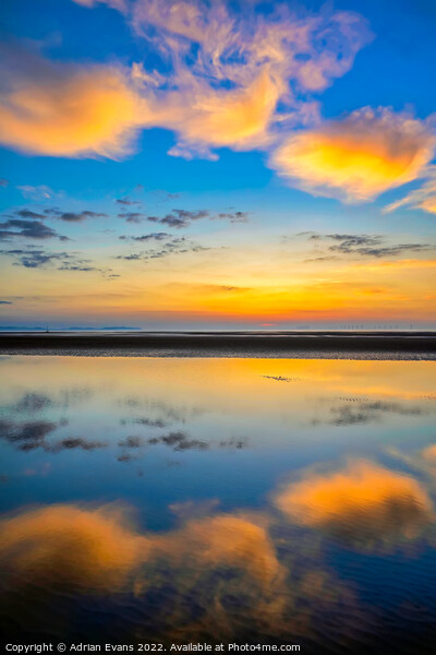 Rhyl Ocean Sunset Picture Board by Adrian Evans