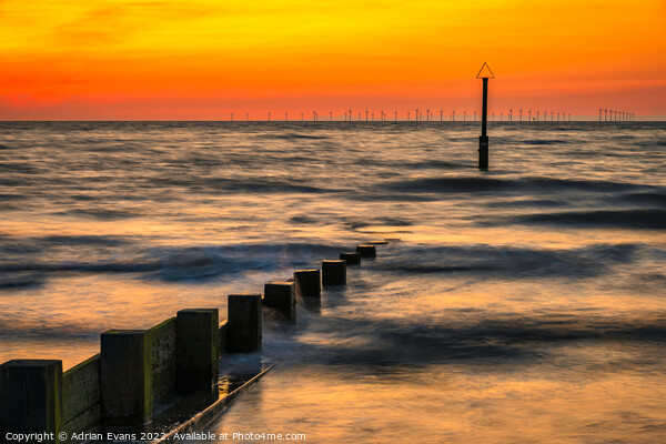 Rhyl Ocean Sunset Wales Picture Board by Adrian Evans