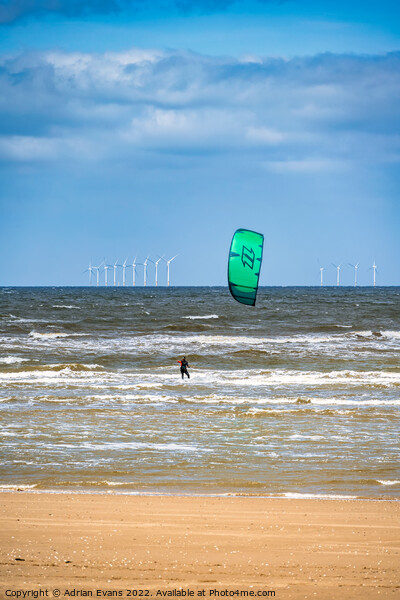 Kite Surfer Wales Picture Board by Adrian Evans