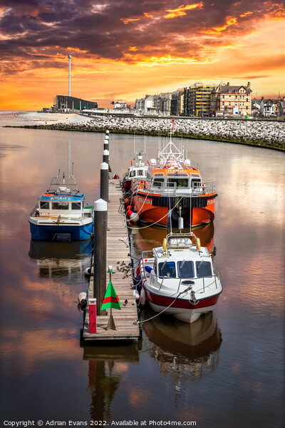 Rhyl Harbour Wales Picture Board by Adrian Evans