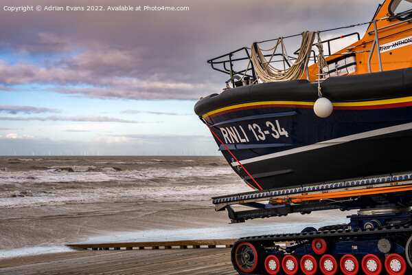 Launching Of A Lifeboat Rhyl Picture Board by Adrian Evans