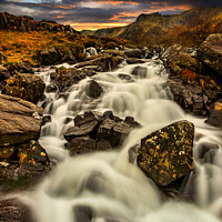 Buy canvas prints of Snowdonia Rapids Sunset by Adrian Evans