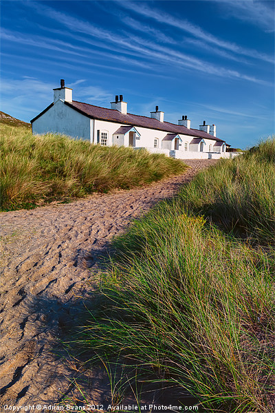 Pilots Cottages Llanddwyn Island Anglesey Picture Board by Adrian Evans