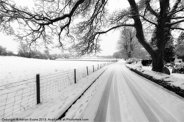 Snowy Lane Picture Board by Adrian Evans