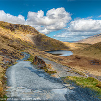 Buy canvas prints of Lake Teyrn Path Snowdon by Adrian Evans