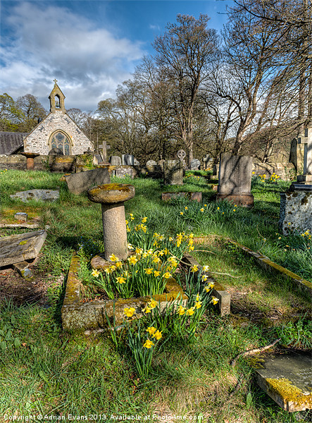 St Tysilio Graveyard Picture Board by Adrian Evans