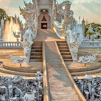 Buy canvas prints of Rong Khun Temple by Adrian Evans