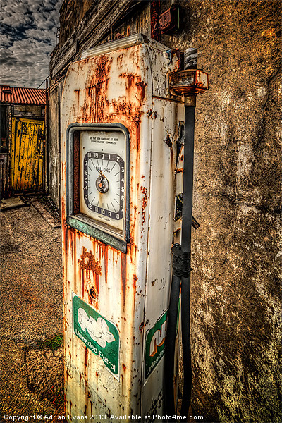 Rusty Gas Pump Picture Board by Adrian Evans