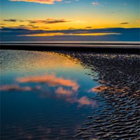 Buy canvas prints of Rhyl Seascape Sunset by Adrian Evans