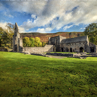 Buy canvas prints of Valle Crucis Abbey Llangollen  by Adrian Evans