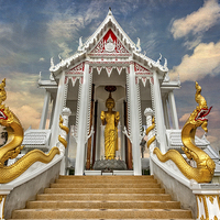 Buy canvas prints of Pranburi Temple Thailand by Adrian Evans
