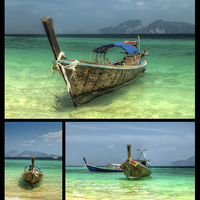 Buy canvas prints of Longtail Boats Thailand  by Adrian Evans