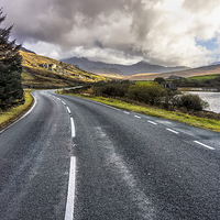 Buy canvas prints of Mountain Road Snowdonia Wales by Adrian Evans