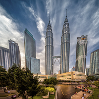 Buy canvas prints of Twin Towers Kuala Lumpur  by Adrian Evans