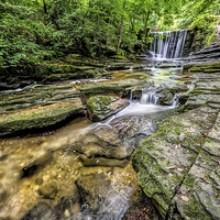 Buy canvas prints of Nant Mill Waterfall Wrexham  by Adrian Evans