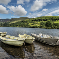 Buy canvas prints of Nantlle Uchaf Boats Wales by Adrian Evans