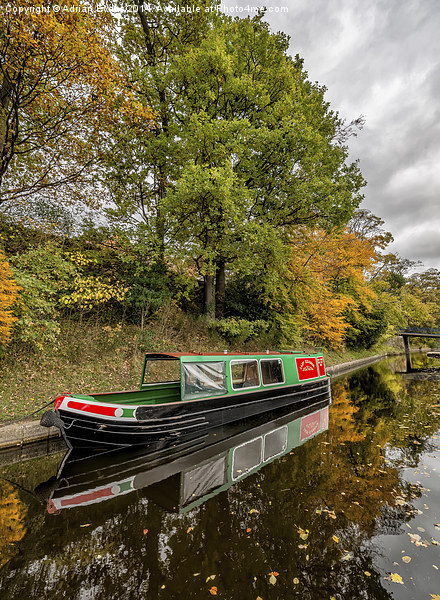 Narrow Boat Llangollen Canal Picture Board by Adrian Evans