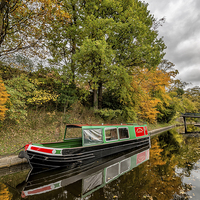 Buy canvas prints of Narrow Boat Llangollen Canal by Adrian Evans