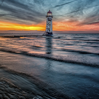 Buy canvas prints of Talacre Lighthouse Wales  by Adrian Evans