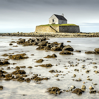 Buy canvas prints of Church in the Sea Aberffraw Wales by Adrian Evans