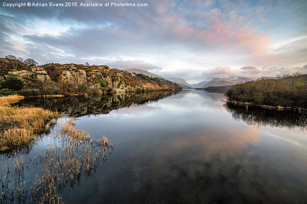 Padarn lake Llanberis Sunset Picture Board by Adrian Evans