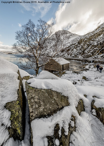 Frozen Ogwen Lake Snowdonia Picture Board by Adrian Evans