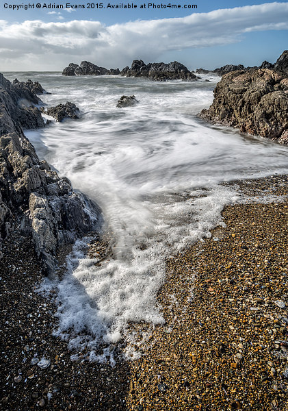 Ocean Rocks Llanddwyn Island Picture Board by Adrian Evans