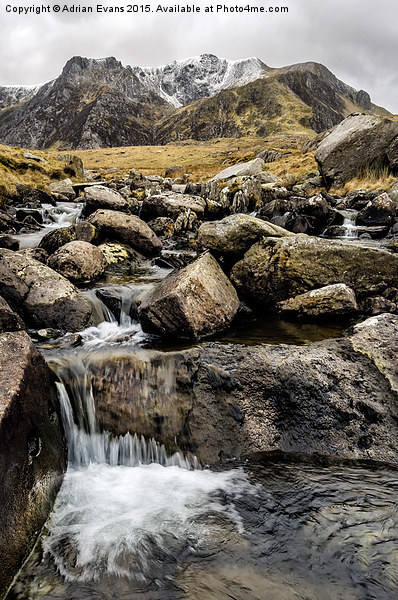 Cwm Idwal River Picture Board by Adrian Evans
